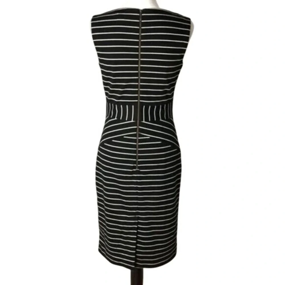 Tribal Sleeveless Stripped Sheath‎ Bodycon Dress Black White Women's Size 2 - Picture 3 of 9